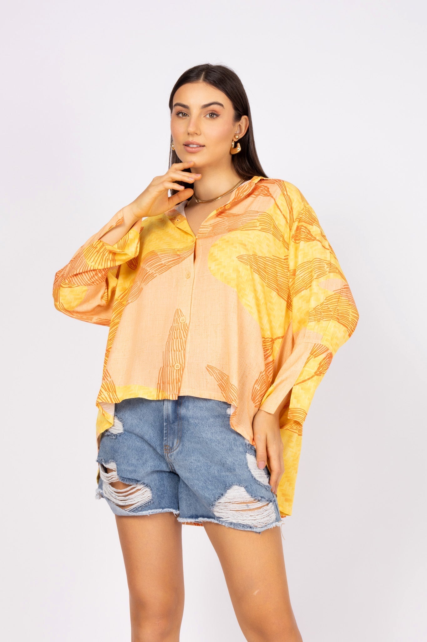 Camisa com Estampa Abstrata