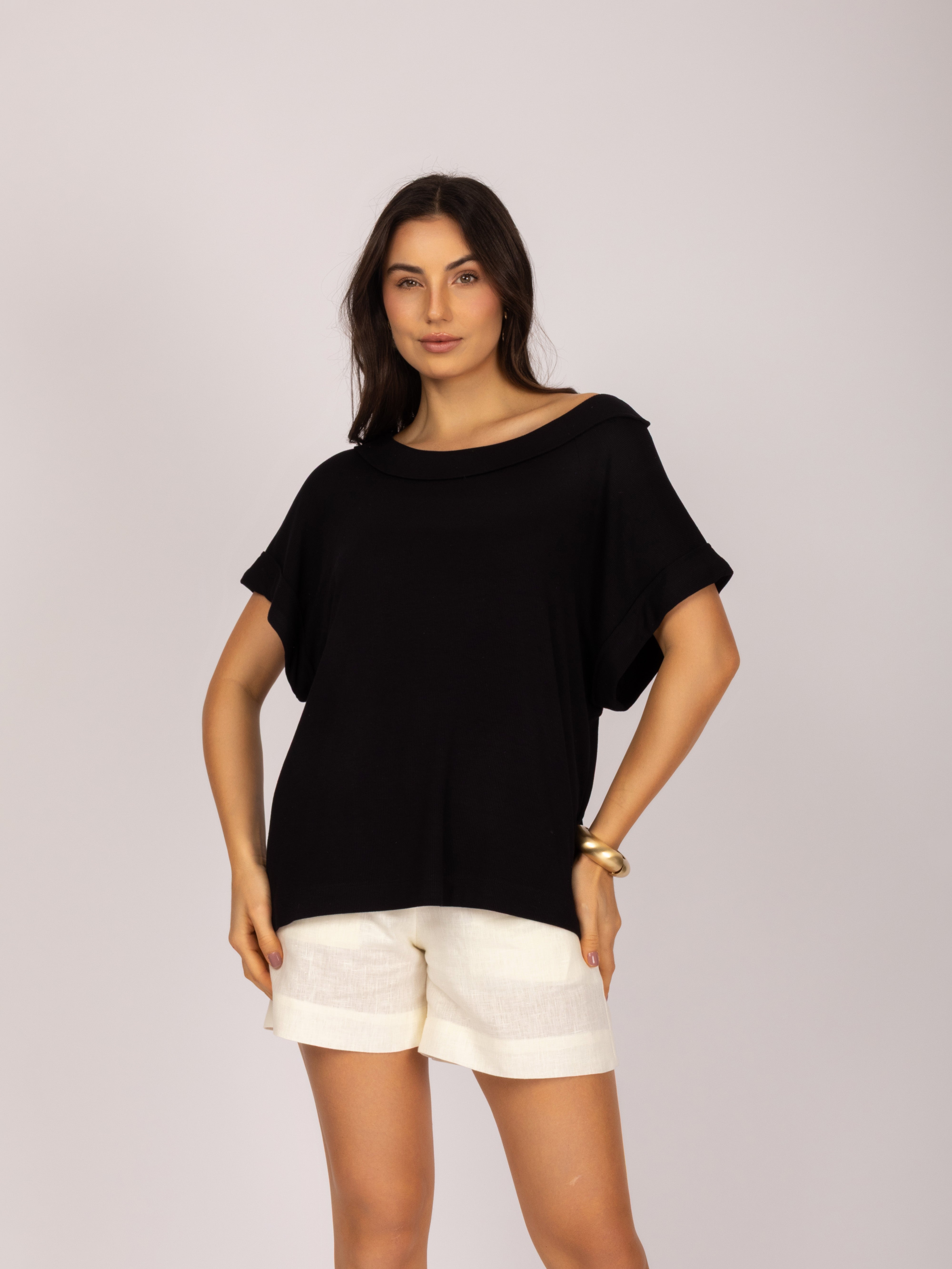 Blusa Decote Canoa